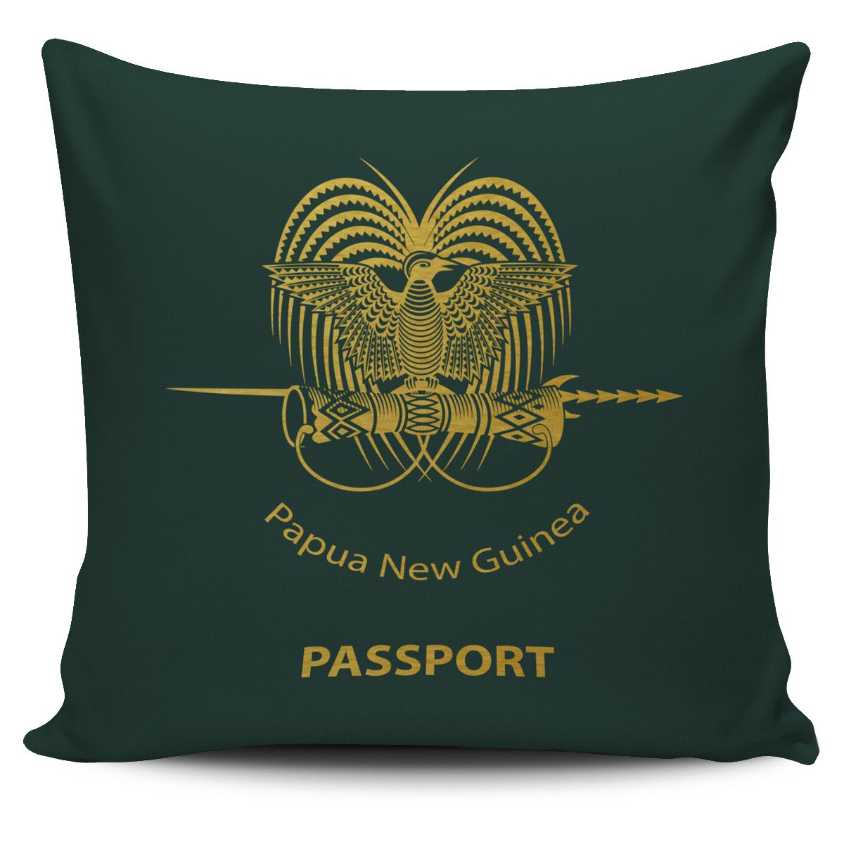 Papua New Guinea Pillow Cover - Passport Version Papua New Guinea One Size Green - Polynesian Pride