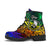 Yap Leather Boots - Rainbow Polynesian Pattern - Polynesian Pride