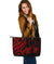 Cook Islands Leather Tote Bag - Red Tentacle Turtle Red - Polynesian Pride