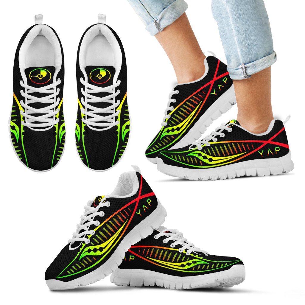 Yap Sneakers - Yap Flag Micronesian Knife Reggae Style - Polynesian Pride