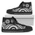 American Samoa High Top Shoes - White Tentacle Turtle Unisex Black - Polynesian Pride