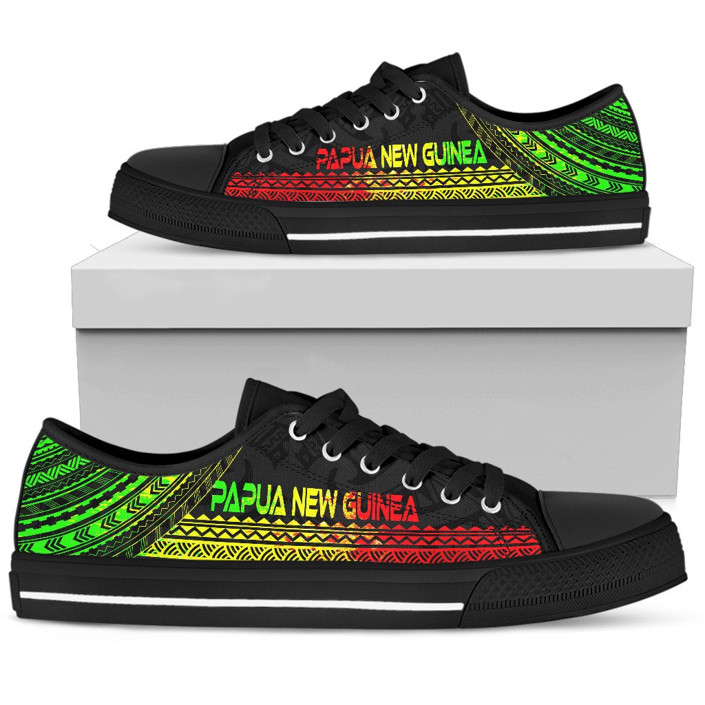 Papua New Guinea Low Top Shoes - Polynesian Reggae Chief Version - Polynesian Pride