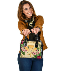 hawaiiShoulder Handbag - Kanaka Maoli Shoulder Handbag Strong Pattern Hibiscus Plumeria AH One Size Gold - Polynesian Pride