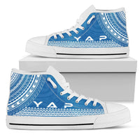 Yap High Top Shoes - Polynesian Flag Chief Version Unisex White - Polynesian Pride