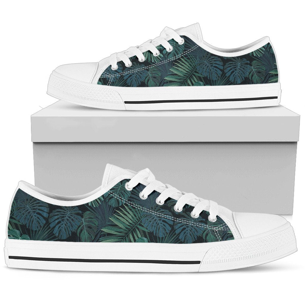 Hawaii Palm Black And Teal Green Low Top Shoe - Polynesian Pride