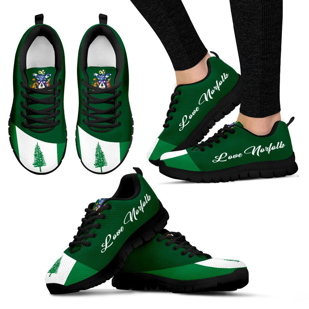 Love Norfolk Island Sneakers - Norfolk Island Flag Coat Of Arms - K5 - Polynesian Pride