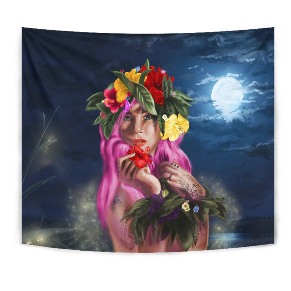 Hawaii Kanaka Colorful Hula Girl Tapestry - Dinh Style - Polynesian Pride