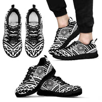 American Samoa Polynesian Sneakers - American Samoa Seal Tattoo - A16 Unisex Black - Polynesian Pride