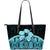 Cook Islands Leather Tote Bag - Hibiscus (Turquoise) Turquoise - Polynesian Pride