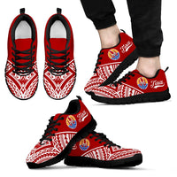 Tahiti Sneakers - Tahiti Flag Polynesian Tattoo 2nd Ver Unisex Black - Polynesian Pride