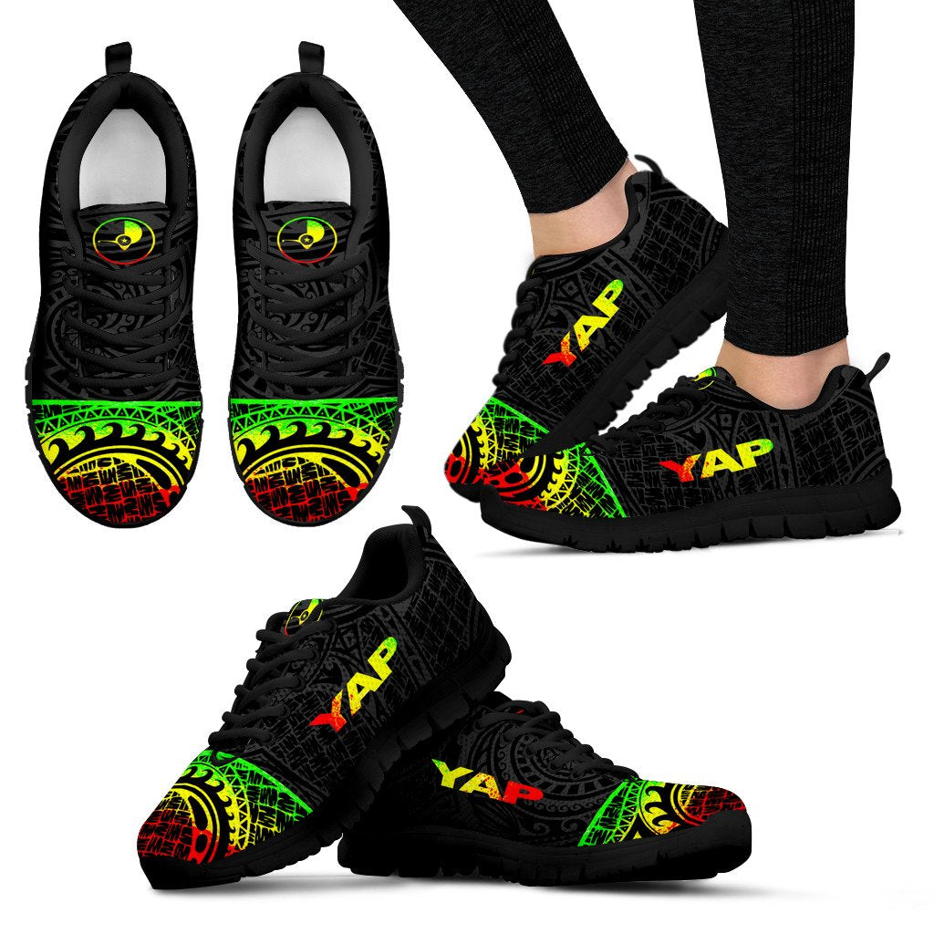 Yap Sneakers - Yap Flag Micronesian Reggae Style - Polynesian Pride