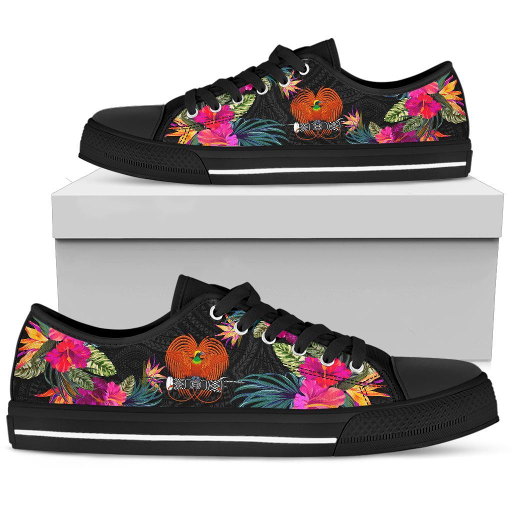 Papua New Guinea Low Top Shoe - Hibiscus Polynesian Pattern - Polynesian Pride