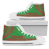 Vanuatu High Top Shoes - Polynesian Flag Chief Version Unisex White - Polynesian Pride