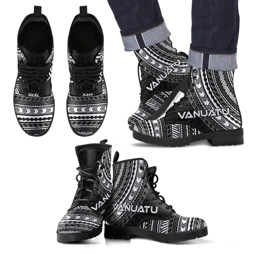 vanuatu Leather Boots - Polynesian Black Chief Version Black - Polynesian Pride