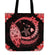 Hawaii Hibiscus Map Hidden Polynesian Red Turtle Tote Bag Tote Bag One Size Red - Polynesian Pride