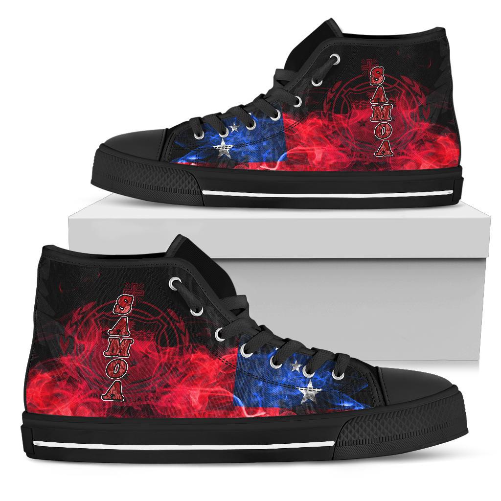 Samoa Polynesian High Top Shoes - Smoking Style Unisex Black - Polynesian Pride