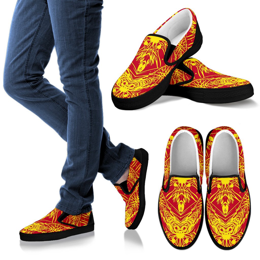 Polynesian Slip Ons Orange Women's Slip Ons Black - Polynesian Pride