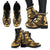 Tahiti Leather Boots - Polynesian Tattoo Gold - Polynesian Pride