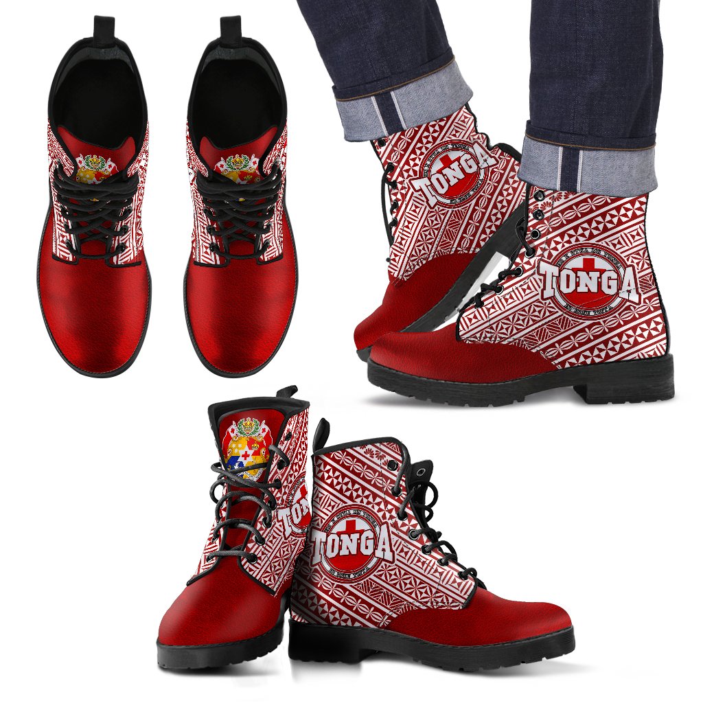 Tonga Leather Boots - Special Red & White - Polynesian Pride