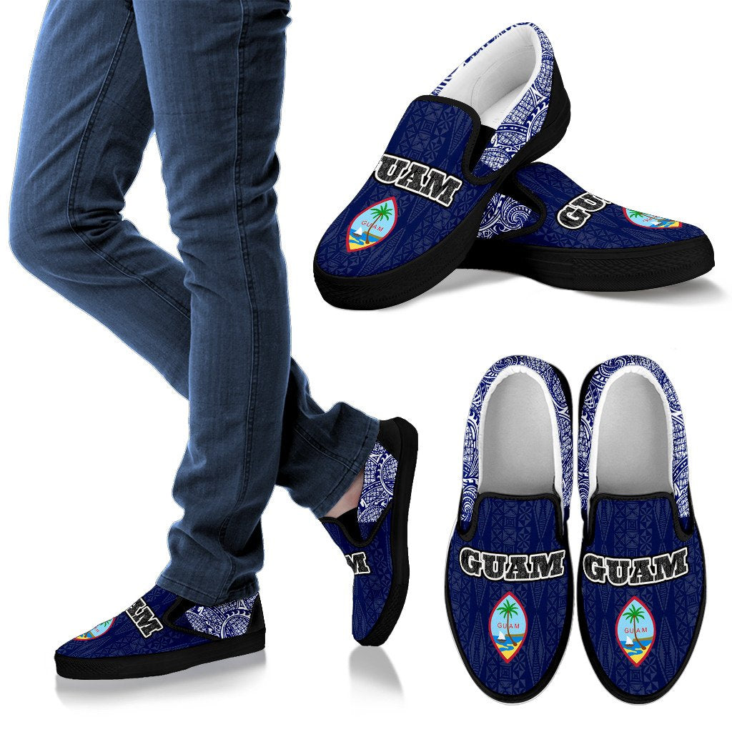 Guam Slip On - Polynesian Design Men Black - Polynesian Pride