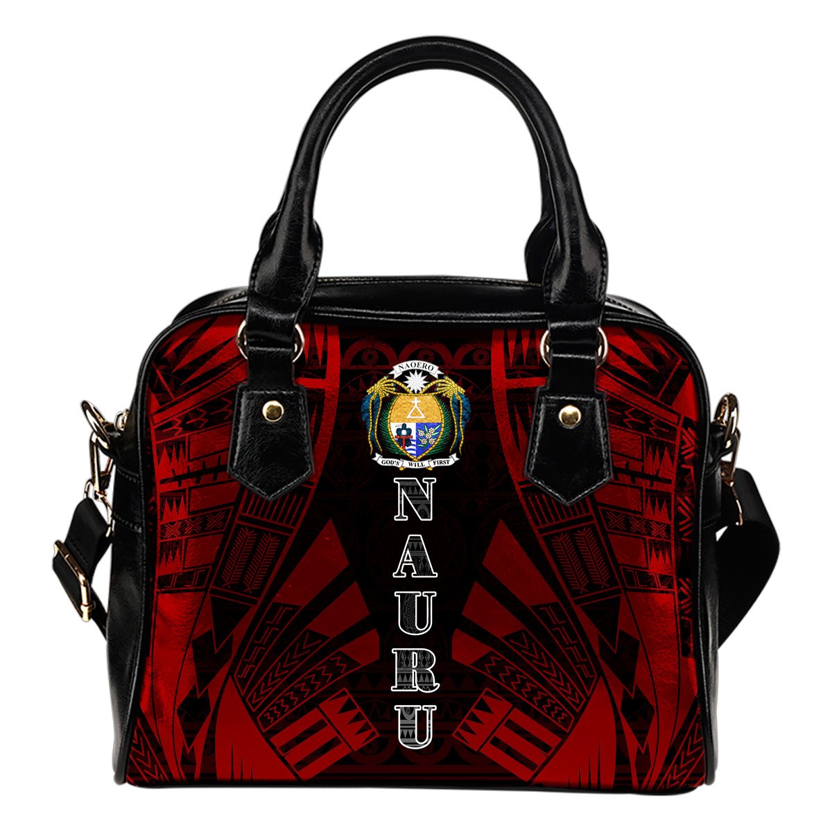 Nauru Shoulder Handbag - Polynesian Tattoo Red One Size Red - Polynesian Pride