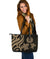 American Samoa Large Leather Tote - Gold Tentacle Turtle Gold - Polynesian Pride