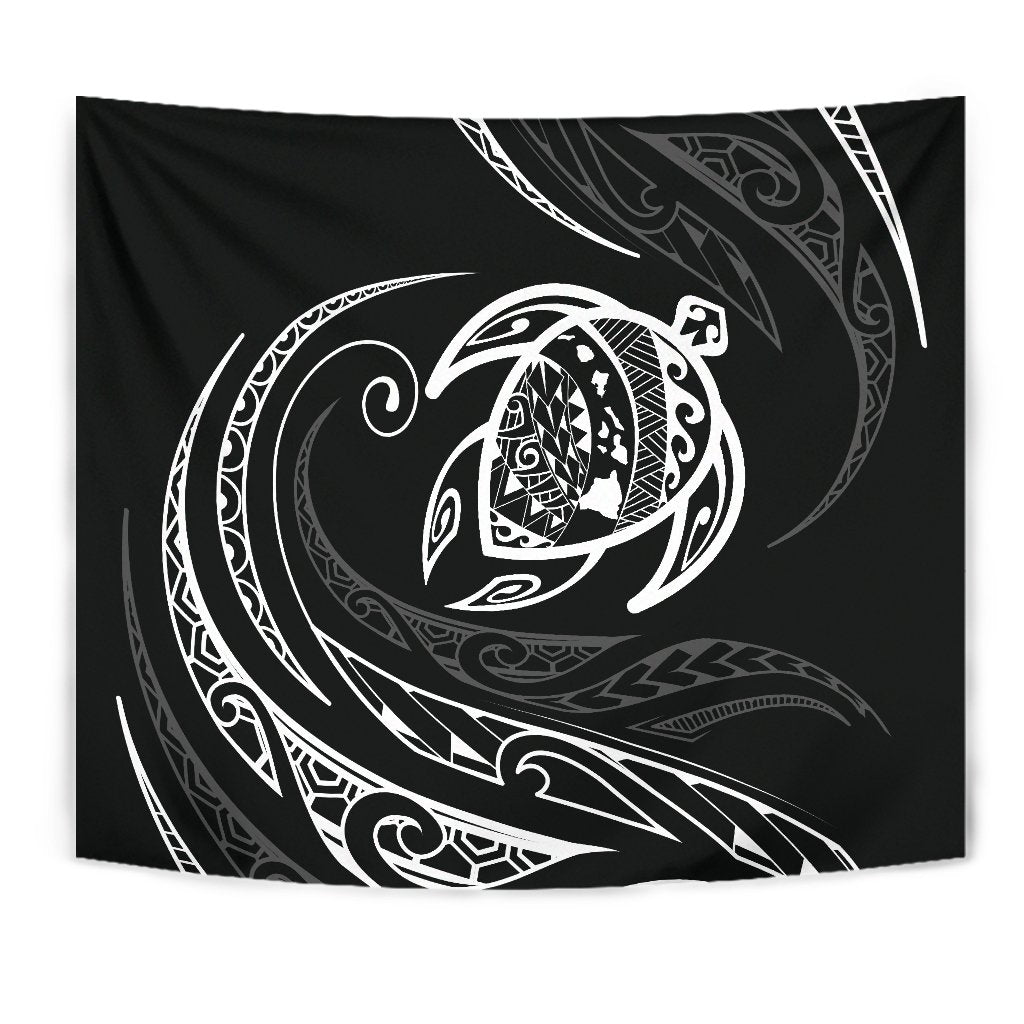 Hawaii Turtle Tapestry - White - Frida Style - Polynesian Pride