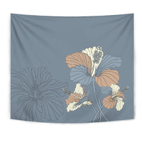Hibiscus Art Tapestry Wall Tapestry Blue - Polynesian Pride