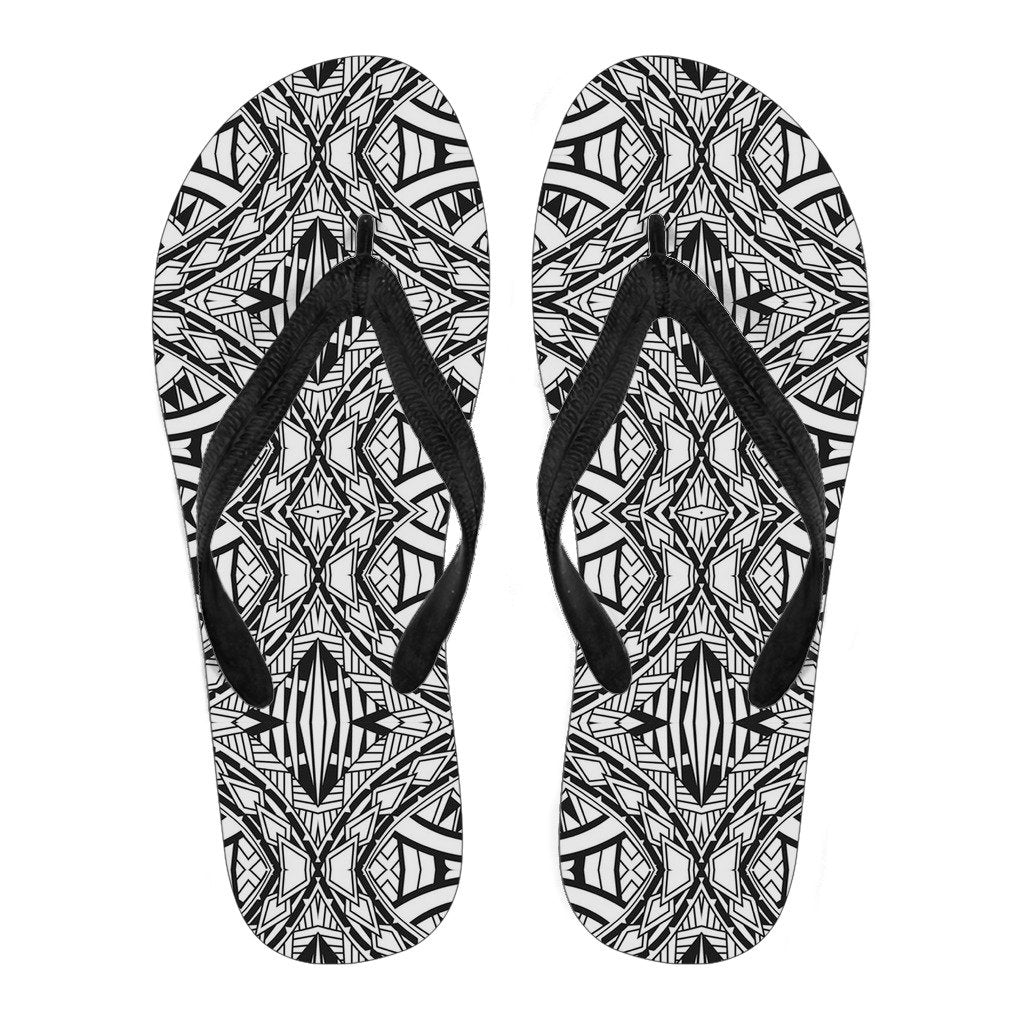 Polynesian Tribal Flip Flops Grown BMW Women's Flip Flops Black - Polynesian Pride