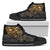 Samoa Polynesian High Top Shoes - Gold Turtle Flowing Unisex Black - Polynesian Pride