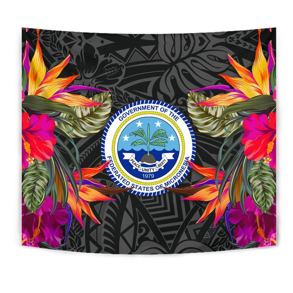 Federated States Of Micronesia Slide Tapestry - Polynesian Hibiscus Pattern - Polynesian Pride