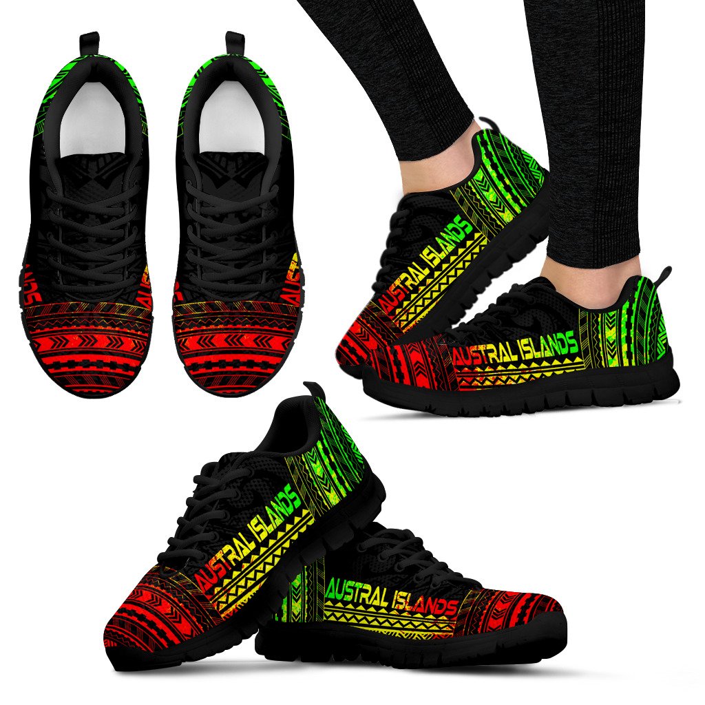 Austral Islands Sneakers - Austral Islands Polynesian Chief Tattoo Reggae Version - Polynesian Pride