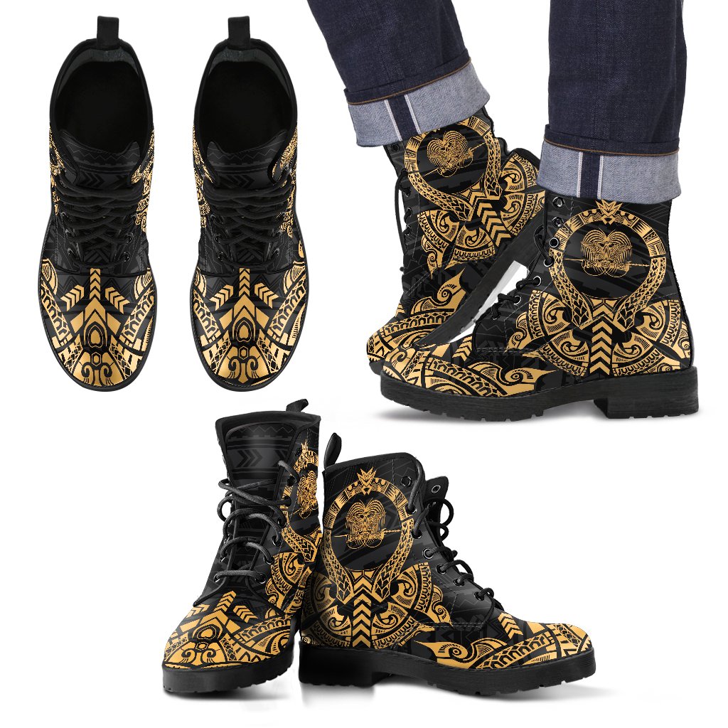 Papua New Guinea Leather Boots - Tribal Gold Gold - Polynesian Pride