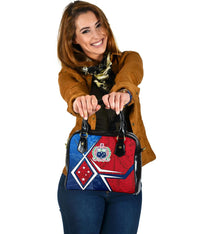 Samoa Shoulder Handbag - Samoa Flag with Polynesian Patterns One Size Blue - Polynesian Pride