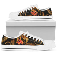 Tonga Polynesian Low Top Shoes - Gold Plumeria - Polynesian Pride