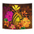 Hawaii Turtle Tribal Map Hibiscus Plumeria Tapestry - Polynesian Pride