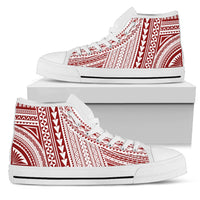 Polynesian High Top Canvas Shoes - Red Version - Polynesian Pride