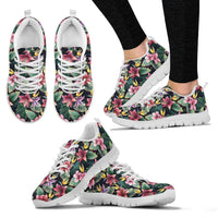 Hawaii Tropical Flowers, Palm And Leaves Sneakers - Polynesian Pride