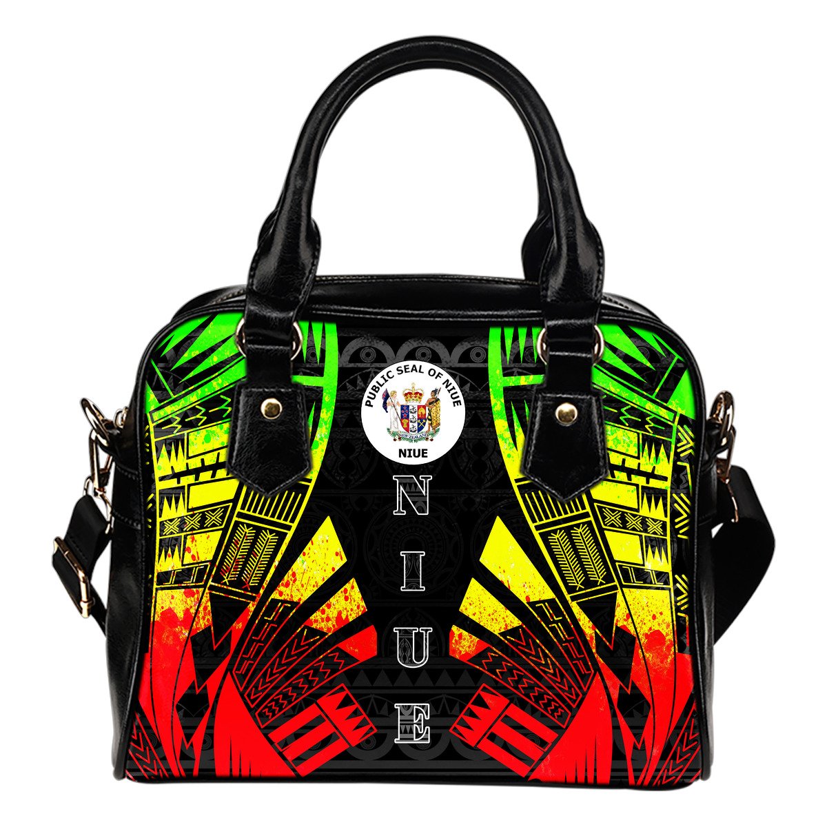 Niue Shoulder Handbag - Polynesian Tattoo Reggae One Size Reggae - Polynesian Pride
