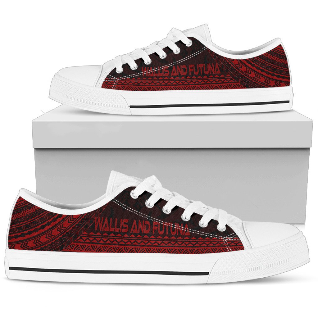 Wallis And Futuna Low Top Shoes - Polynesian Red Chief Version - Polynesian Pride