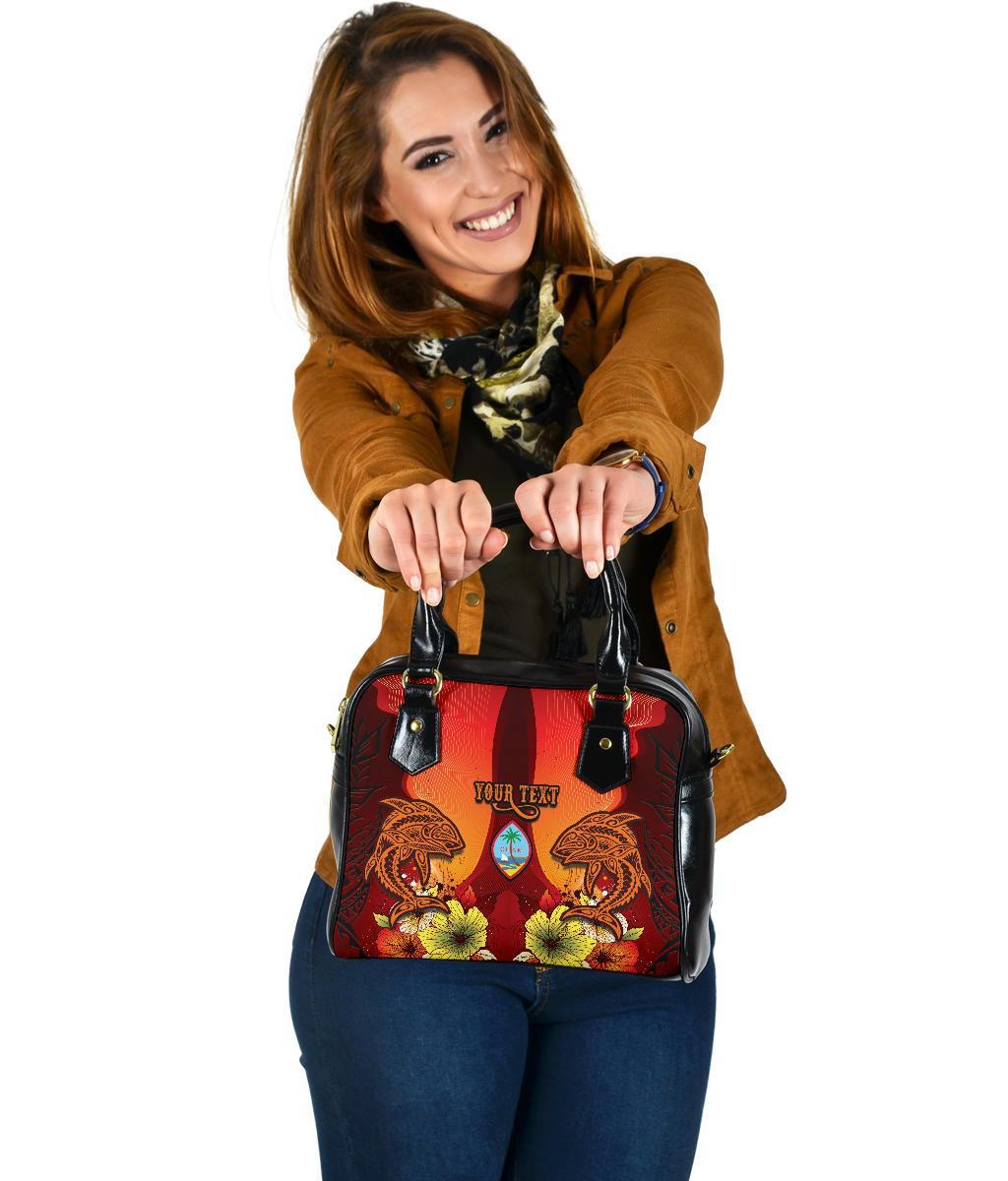 Guam Custom Personalised Shoulder Handbag - Tribal Tuna Fish One Size Orange - Polynesian Pride