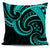 New Zealand Maori Mangopare Pillow Cover Polynesian - Turquoise Pillow Cover One Size Turquoise - Polynesian Pride