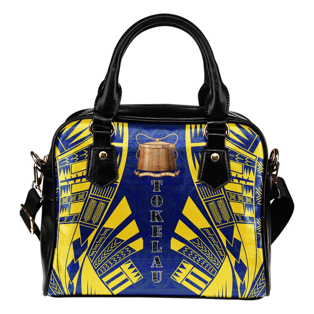 Tokelau Shoulder Handbag - Polynesian Tattoo Flag One Size White - Polynesian Pride
