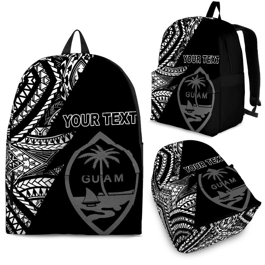 Guam Custom Personalised Backpack Flash Black Black - Polynesian Pride