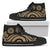 American Samoa High Top Shoes - Gold Tentacle Turtle Unisex Black - Polynesian Pride