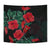 Hibiscus Red Flower Tapestry Wall Tapestry Black - Polynesian Pride