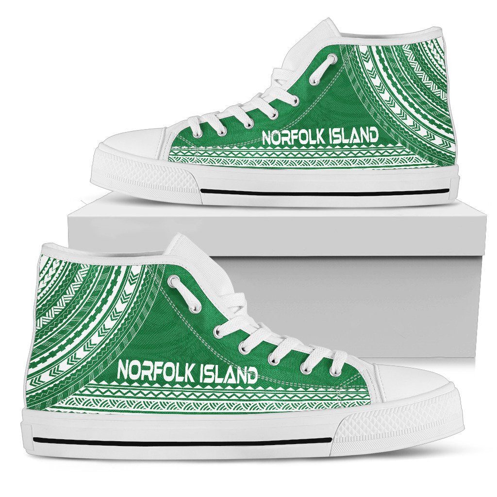 Norfolk Island High Top Shoes - Polynesian Flag Chief Version Unisex Black - Polynesian Pride