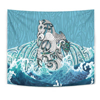 Maori Manaia The Blue Sea Tapestry - Polynesian Pride