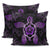 Turtle Hibiscus Violet Pillow Covers One Size Zippered Pillow Cases 18"x 18" (Twin Sides) (Set of 2) Black - Polynesian Pride