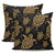 Turtle Pattern Golden Pillow Covers One Size Zippered Pillow Cases 18"x 18" (Twin Sides) (Set of 2) Black - Polynesian Pride